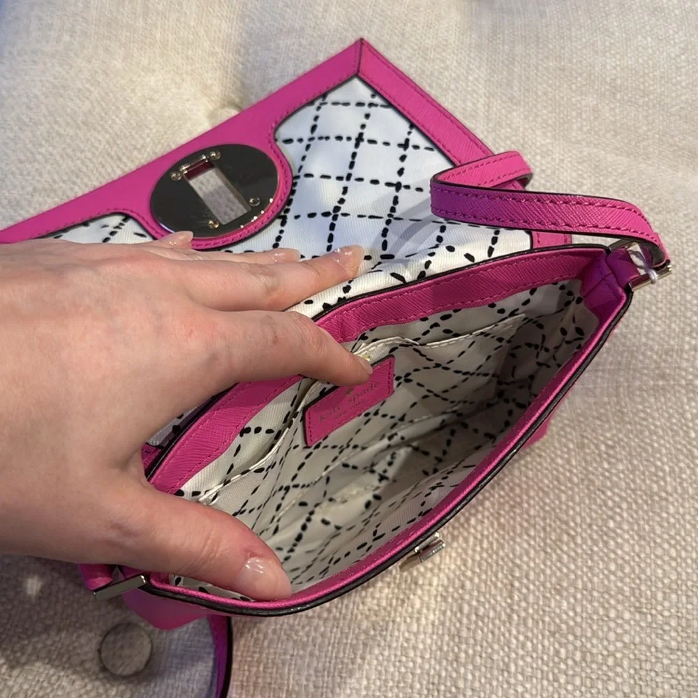Kate Spade Newbury Pink Fuchsia Lane Sally Crossbody Bag Purse - Picture 7 of 8